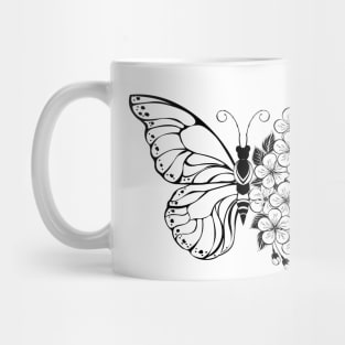 Flower Butterfly with Sakura Mug